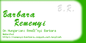 barbara remenyi business card